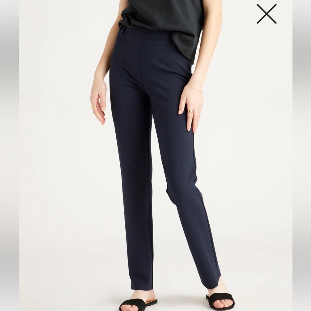 Quince Navy Straight Leg Pant XS